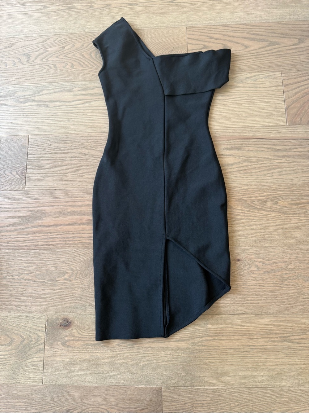 Classic Black One-Shoulder Mini Dress - bodycon